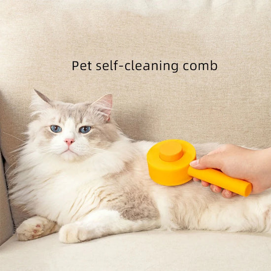 Accessoires de toilettage pour animaux de compagnie : brosse anti-poils douce pour chats et chiens, peigne massant autonettoyant