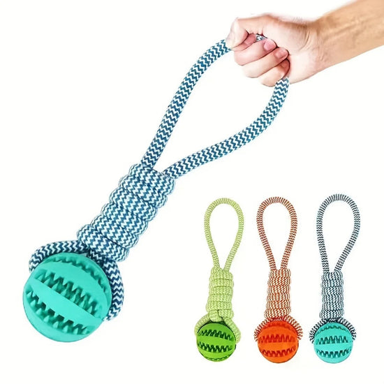 Jouet pour chien, balle distributrice de friandises en corde de coton durable, jouet interactif de nettoyage des dents et d&