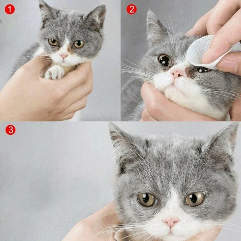 130 pièces/ensemble de lingettes nettoyantes pour chiens et chats lingettes pour les yeux pour animaux de compagnie toilettage dissolvant de taches de déchirure lingettes douces sans moussant serviettes