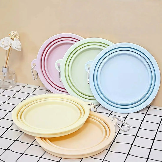 Bol pliable portable pour animaux de compagnie avec mousqueton, adapté aux chiens, aux chats et autres animaux de compagnie pour manger et boire en extérieur