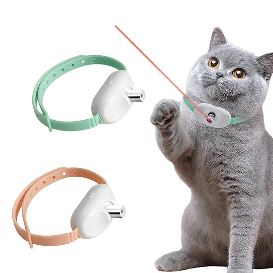 Jouet de collier de chat au laser à mouvement automatique - Auto-entretien pour chats ennuyés