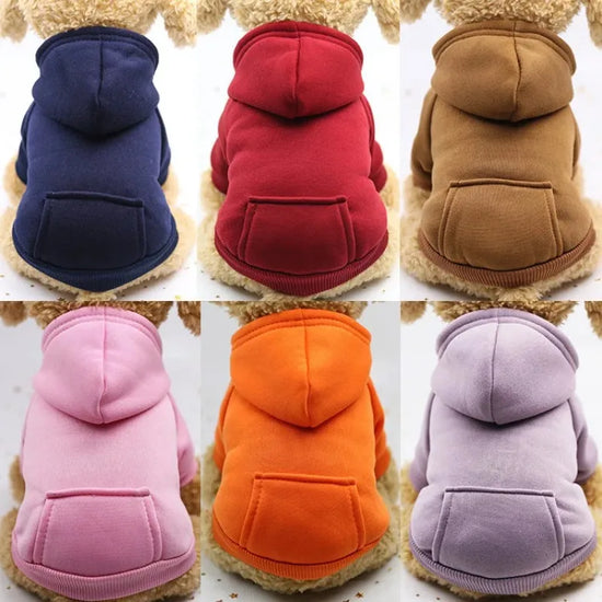 Sweat à capuche pour chien avec poches – Pull polaire chaud pour petits chiens comme Chihuahuas (manteau confortable, lavable en machine/automne/hiver/Christma