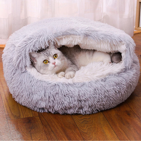Chenil chaud pour chien et chat, 60cm, Semi-fermé, nid de chat, peluche d&
