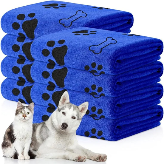 Serviette de bain absorbante en microfibre pour chien, 1 pièce, produit de bain pour animaux de compagnie, serviette de bain à séchage rapide, chiffon d&