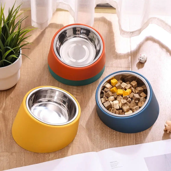 Mangeoire pour chien anti-renversement, grande capacité, protection du cou, bol pour chat durable en acier inoxydable, nouveau