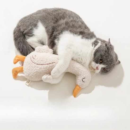 Jouets pour chats et chiens, jouets à mâcher pour chats et chiens, jouet à mâcher qui couine, poupée en peluche interactive pour animaux de compagnie