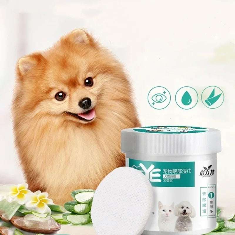 130 pièces/ensemble de lingettes nettoyantes pour chiens et chats lingettes pour les yeux pour animaux de compagnie toilettage dissolvant de taches de déchirure lingettes douces sans moussant serviettes